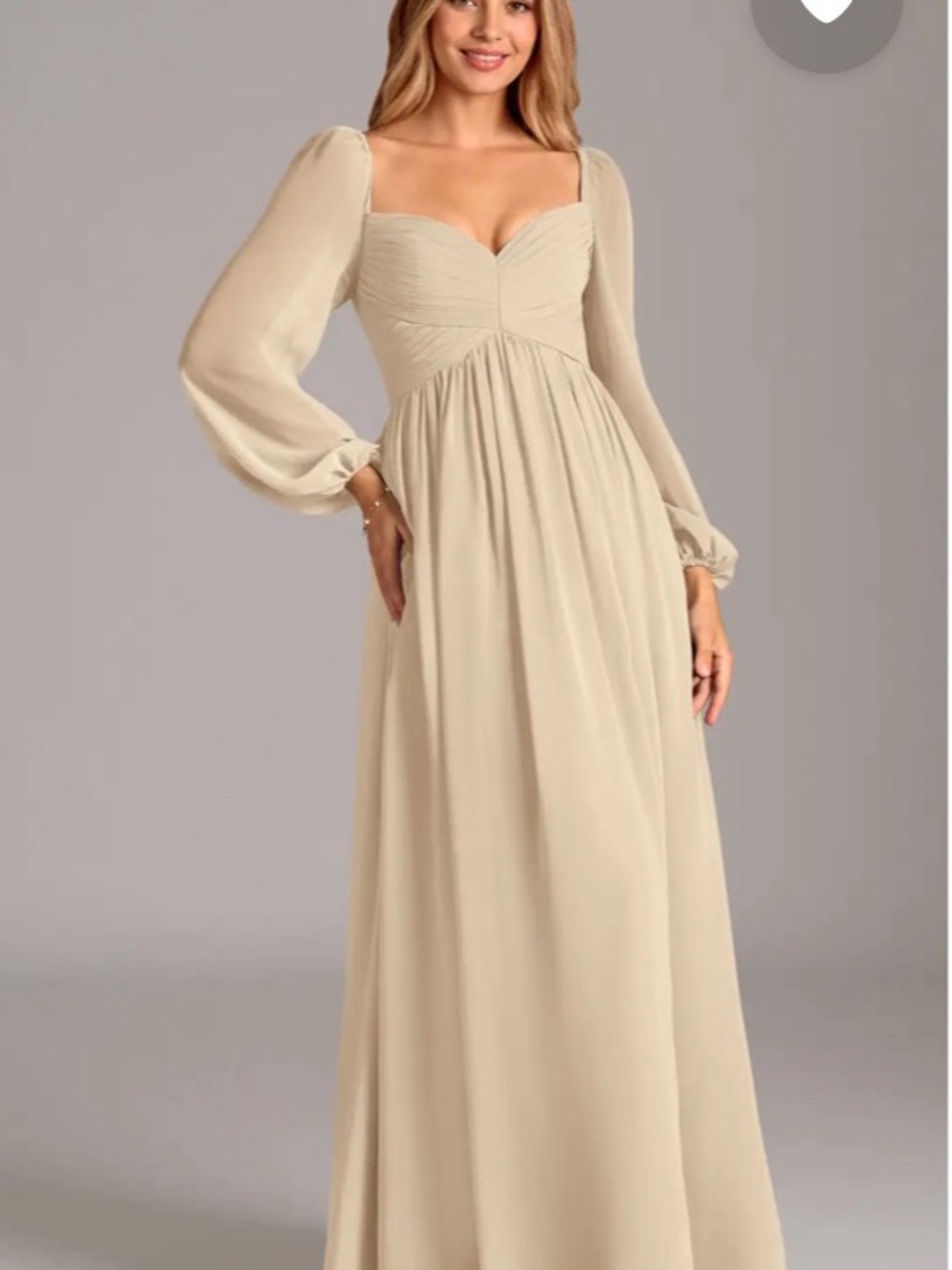 Champagne mother of the groom dress.